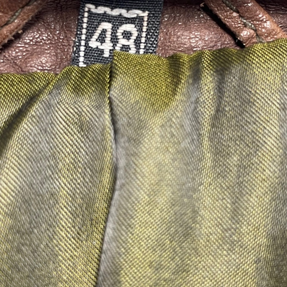 Vintage Bavarian Nappa Leather Janker Jacket 48 M Brown Trachten Austrian Crest - Picture 6 of 11